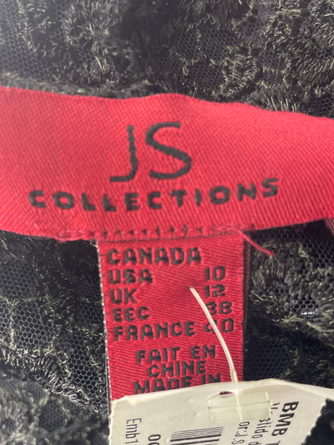 Chaleco Js Collections Brillo Abierto Negro - Talla 10