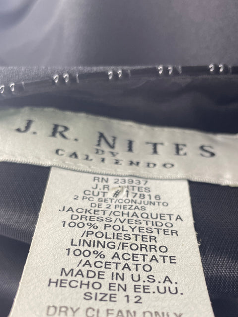 Conjunto J.r Nites Blazer falda Pedreria Negro - Talla 12