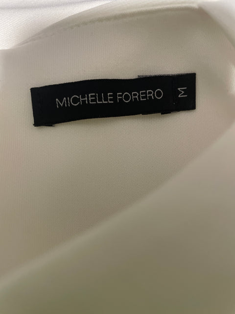 Vestido Michelle Forero Vuelos Tiras Blanco - Talla M
