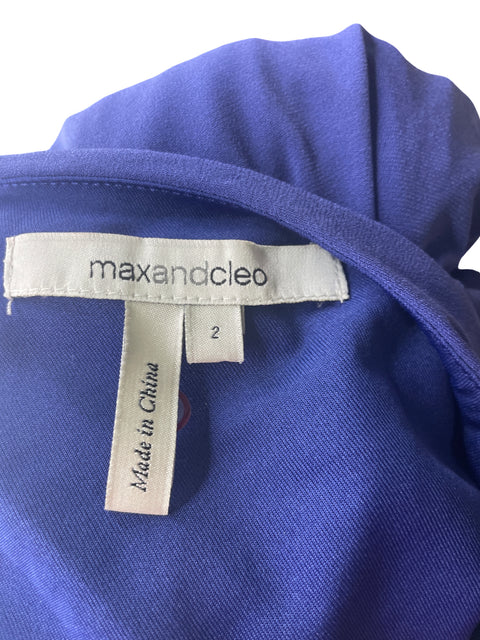 Vestido Maxandcleo Oneshoulders Pedreria Azul - Talla 2