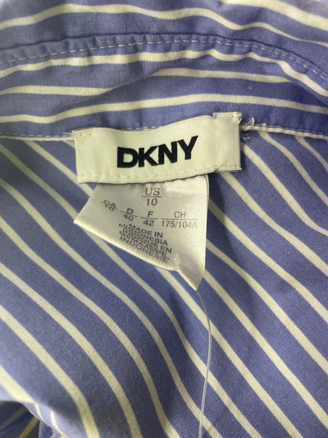 Vestido Dkny Midi Rayas Azul - Talla 10