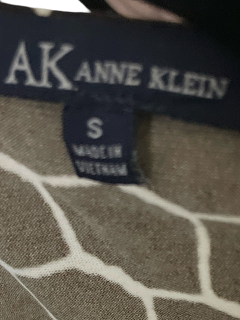 Vestido Anne Klein Cruzado Fajon Cuello v Marrón - Talla S