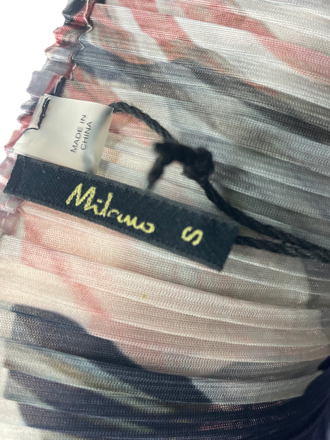 Blusa Milano Manga corta Estampado Plisado Azul - Talla S