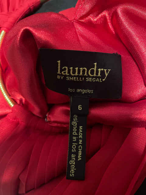 Vestido Laundry Plisado Maxi Rojo - Talla 6