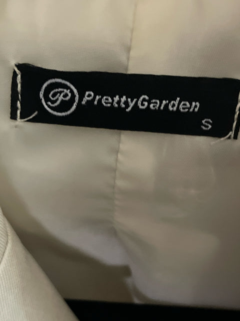 Blazer Pretty Garden Liso Bolsillos Blanco - Talla S