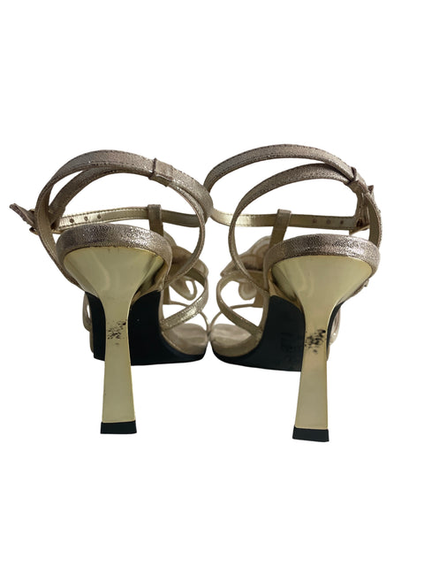 Zapato Viamarte Tacón bajo Cruzado Dorado - Talla 37