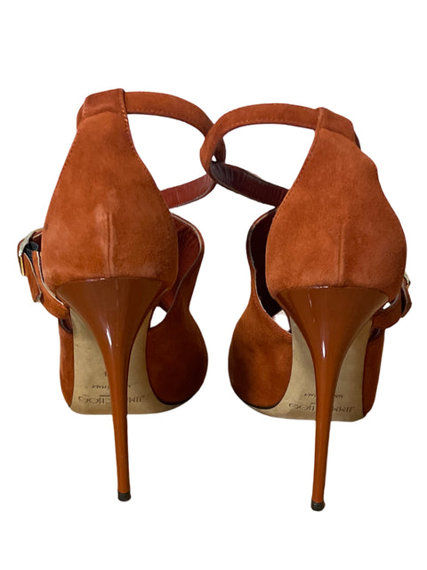 Sandalia Jimmy Choo Gamuza Tacón alto Punta abierta Naranja - Talla 40