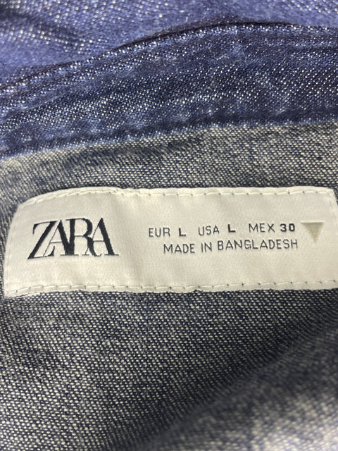 Camisa Zara Blue jeans Botones Azul - Talla L