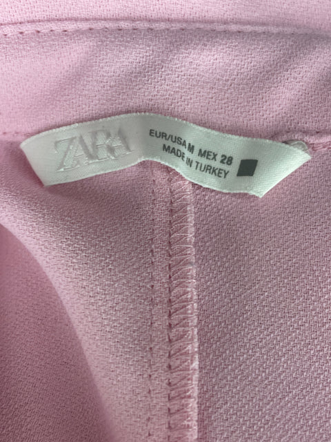 Blusa Zara Bolsillos Botones Rosado - Talla M