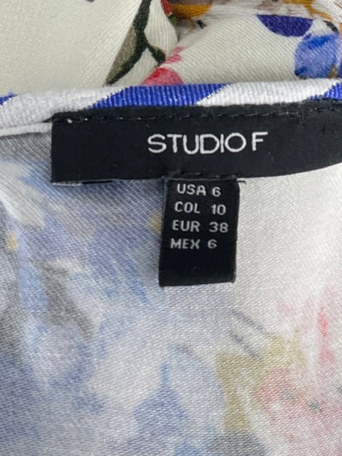 Cardigan Studio F Abierto Floral Blanco - Talla 6