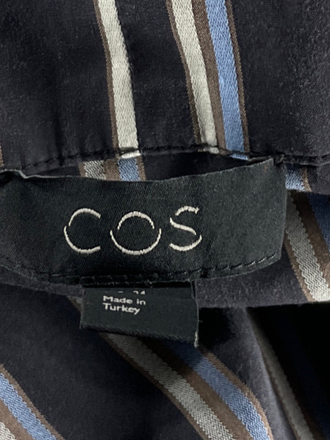 Vestido Cos Camisero Rayas Algodón Azul - Talla L