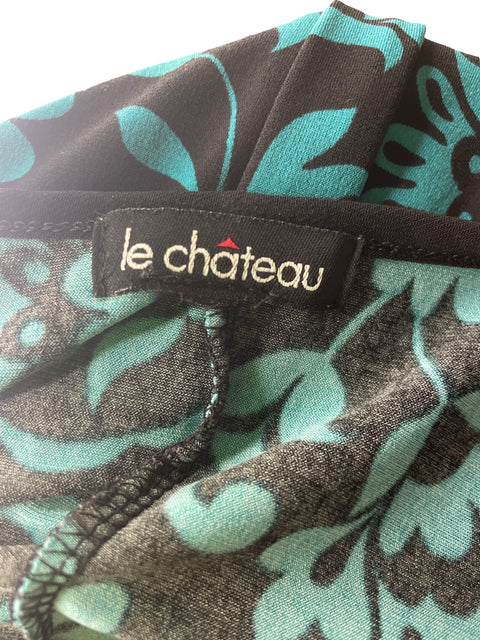 Vestido Le Chateau Estampado Cruzado Manga corta Verde - Talla M