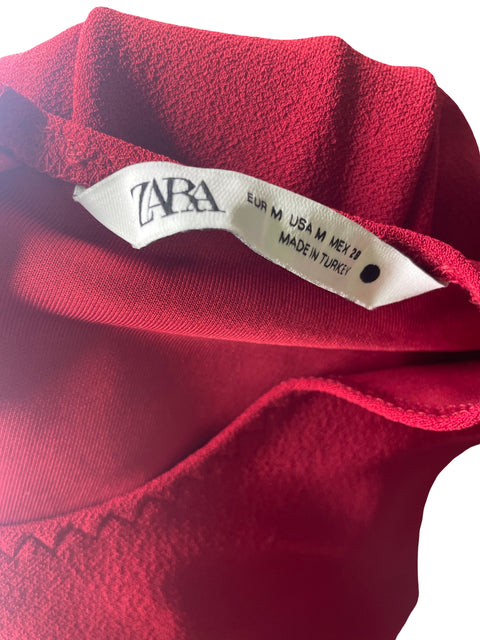 Vestido Zara Sin mangas Midi Rojo - Talla M