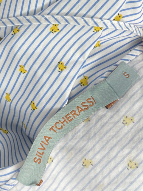 Blusa Silvia Tcherassi Rayas Manga larga Algodón Azul - Talla S