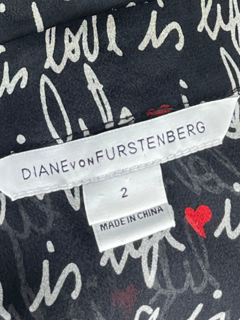 Camisa Diane Von Furstenberg Manga larga Seda Negro - Talla 2