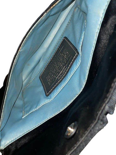 Clutch Coach Amanda Large Satin Wristlet Mini Negro - Talla U