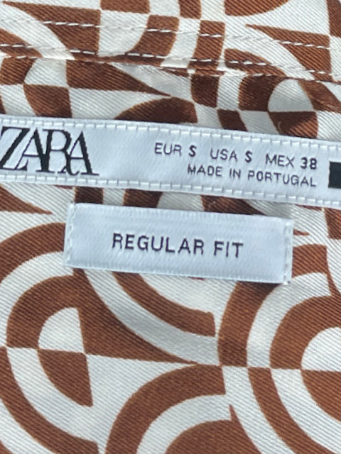 Camisa Zara Manga larga Estampada Marrón - Talla S