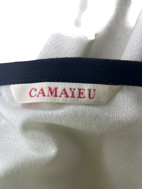 Blusa Camaieu Lazo Manga 3/4 Blanco - Talla S
