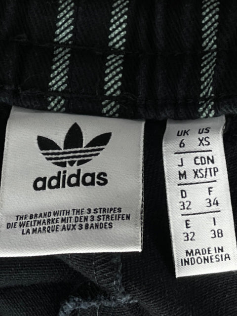 Pantalón Adidas Denim Rayas Algodón Negro - Talla XS