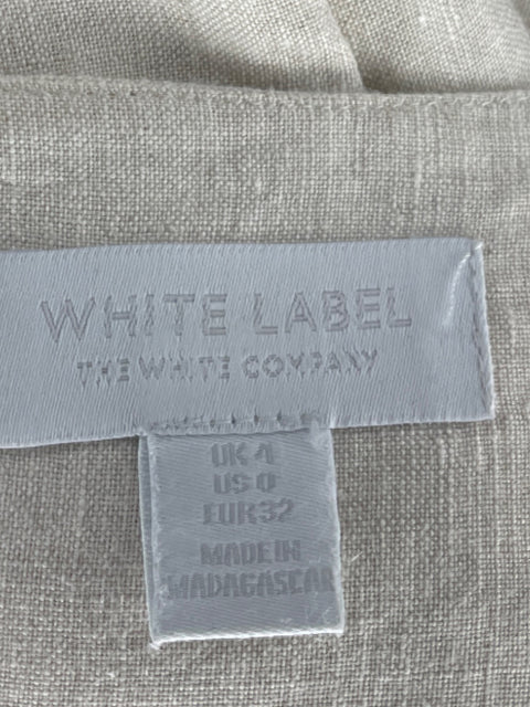 Vestido White Label Midi Lino Beige - Talla 0