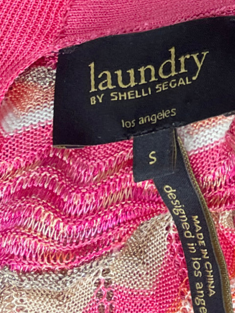 Vestido Laundry By Shelli Segal Crochet Rosado - Talla S