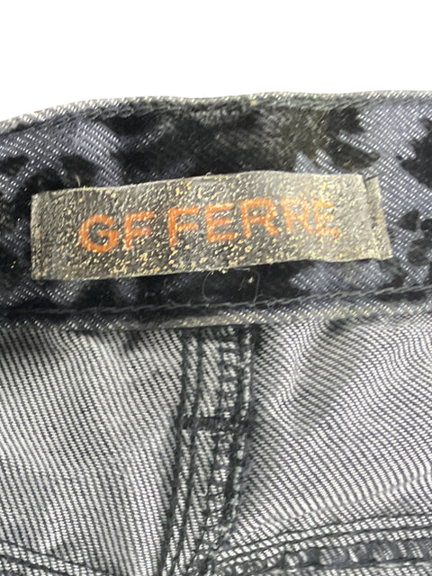 Pantalón Gf Ferre Gamuzado Estampado Algodón Negro - Talla 27