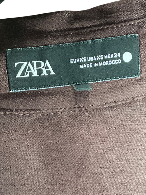 Blusa Zara Liso Marrón - Talla XS