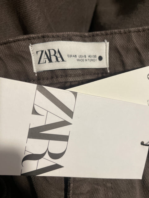 Pantalón Zara Denim The 90’s slim Algodón Marrón - Talla 8