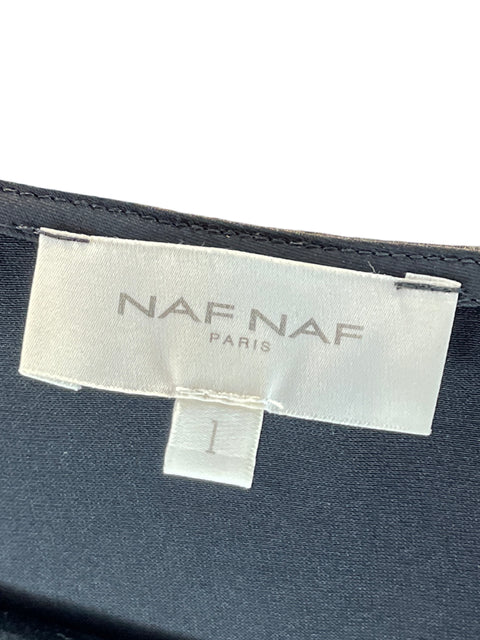 Top Naf Naf Satinado Negro - Talla S