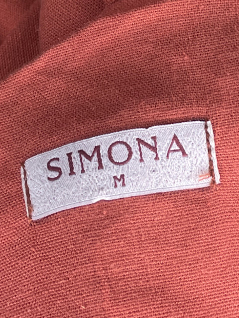 Vestido Simona One shoulder Bolsillos Naranja - Talla M