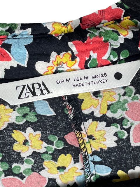 Vestido Zara Maxi Floral Amarillo - Talla M