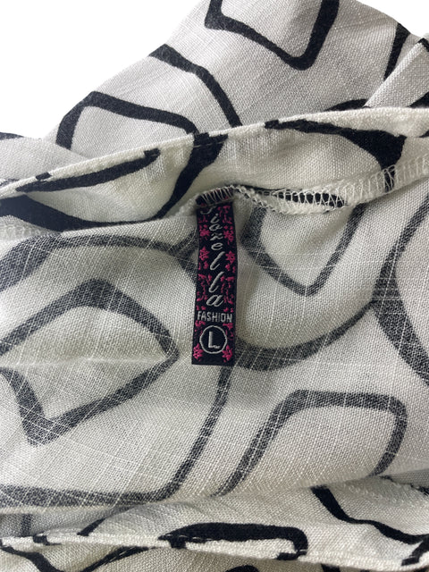Blusa Fiorella Media manga Cuello v Negro - Talla L