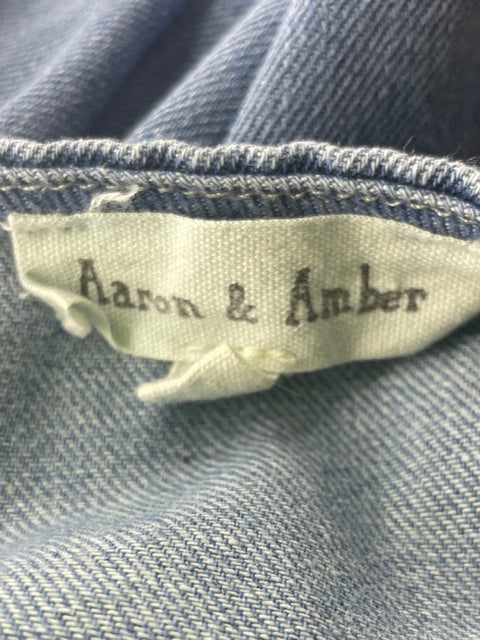 Blusa Aarón & Amber Amarrado Ruchas Abullonado Azul - Talla M