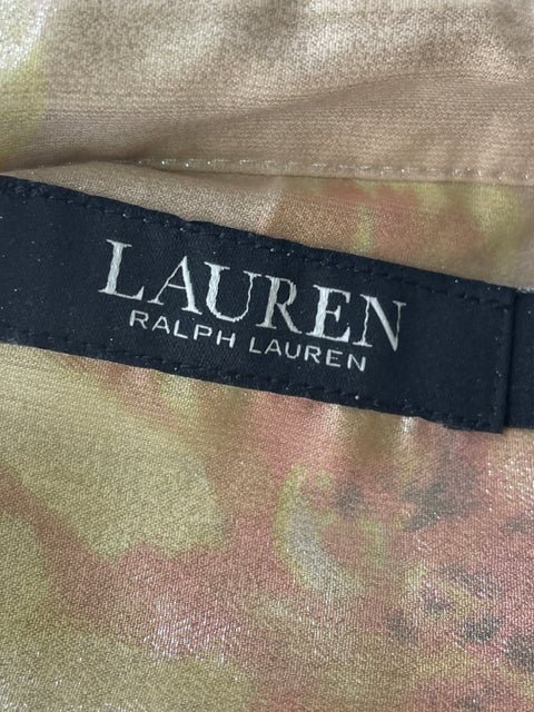 Blusa Ralph Lauren Estampado Satinado Manga larga Botones Rosado - Talla S