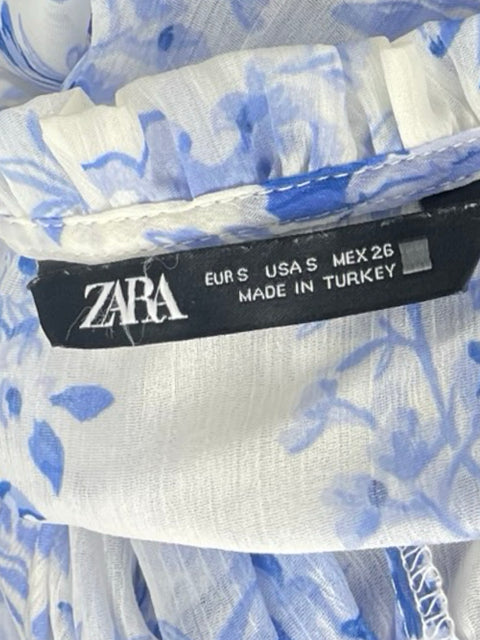 Camisa Zara Floral Azul - Talla S