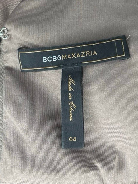 Vestido Bcbg Drapeado Broche Marrón - Talla 4