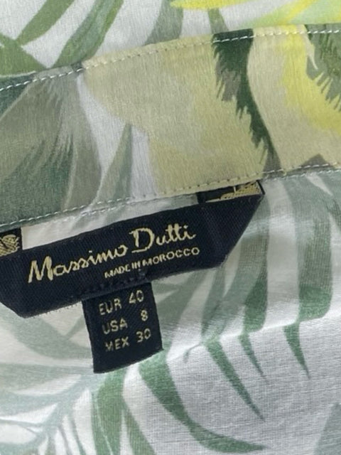 Camisa Massimo Dutti Tropical Verde - Talla 8