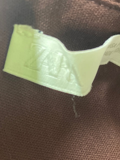 Falda Zara Corte a Texturizado Marrón - Talla M