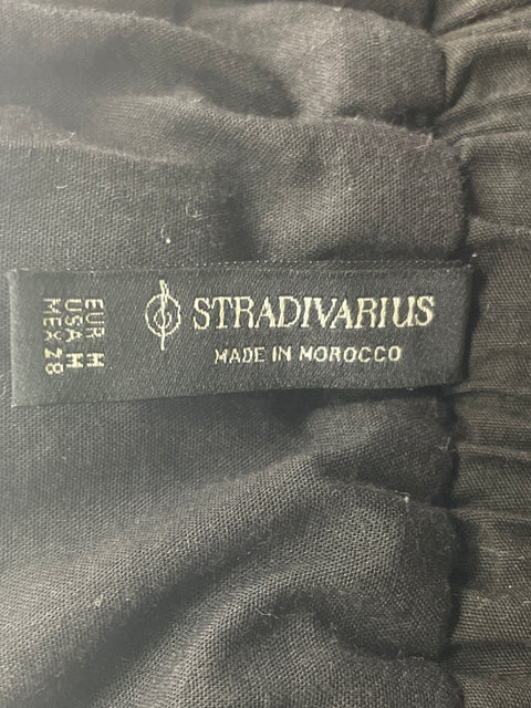 Falda Stradivarius Globo Pinzas Negro - Talla M