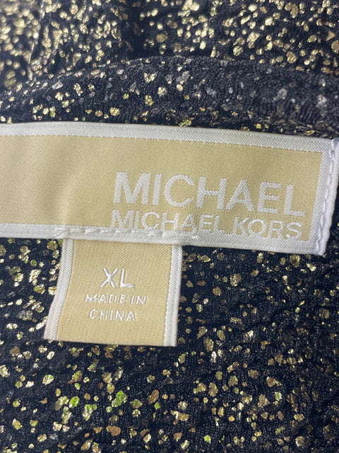 Vestido Michael Kors Brillo Manga corta Cuello redondo Dorado - Talla XL
