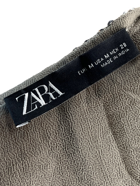 Blusa Zara Halter Gris - Talla M