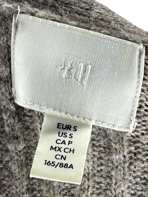 Abrigo H&m Cardigan Maxi Gris - Talla S