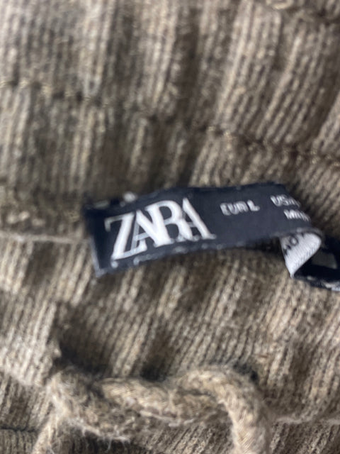 Pantalón Zara Recto Relaxed fit Gris - Talla L