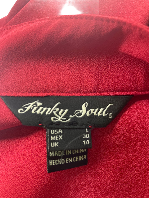 Vestido Pinky Soul Cuello v Amarrado Rojo - Talla L