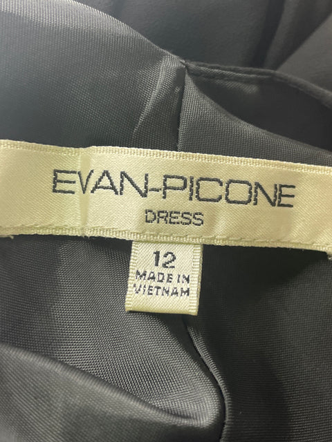 Vestido Evan Picone Sin tiras Cuello v Suelto Negro - Talla 12