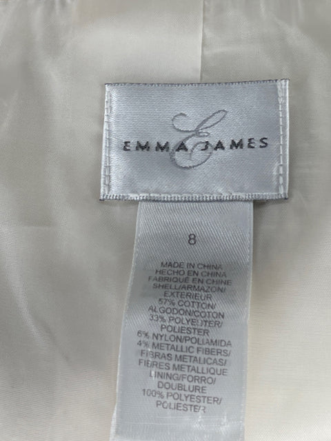 Blazer Emma James Jacquard Bolsillos Blanco - Talla 8