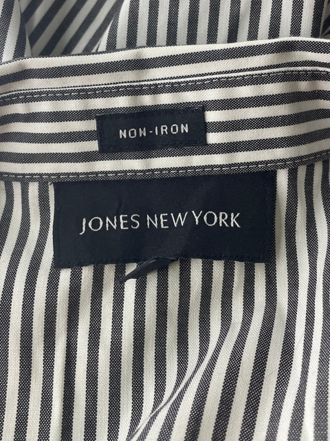 Blusa Jones New York Rayas Manga larga Cuello v Negro - Talla L