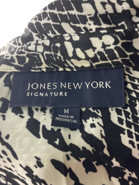 Blusa Jones New York Estampado Botones Manga larga Blanco - Talla M