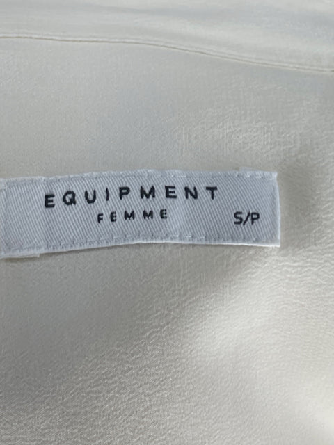 Camisa Equipment Femme Clásica Beige - Talla S