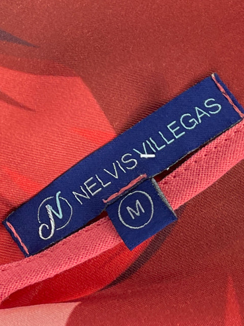Falda Nelvis Villegas Asimétrico Estampado Floral Rosado - Talla M